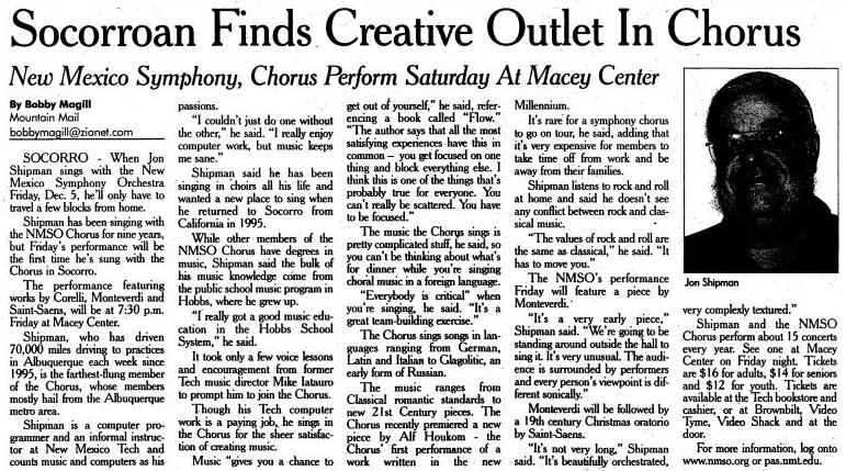 Scan of Mountain Mail article on John Shipman