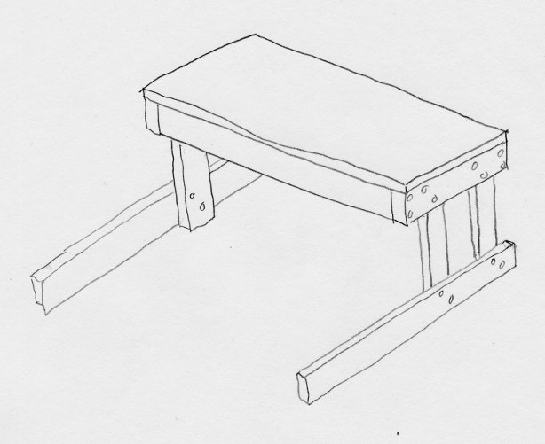 Sketch of truck-bed platform installation